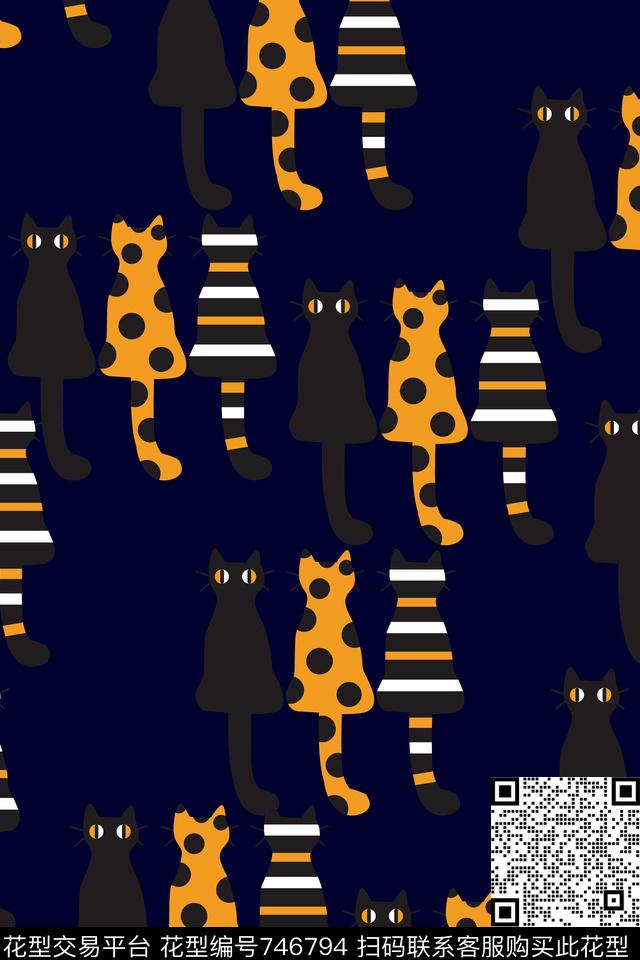 波点手绘趣味数码印花华亿平台下载（图片编号: 746794） - 瓦栏（Walan）