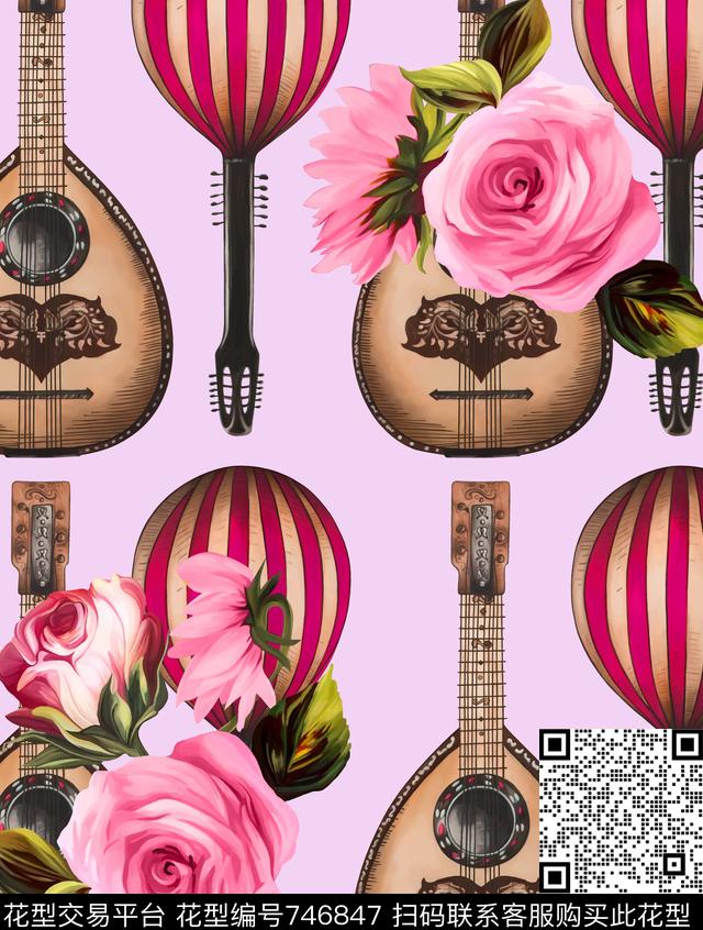 大花花卉兰花数码印花华亿平台下载（图片编号: 746847） - 瓦栏（Walan）