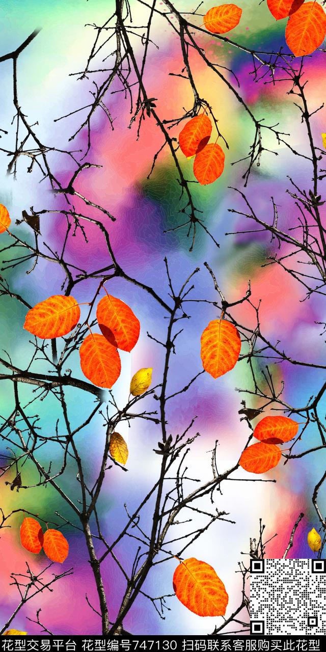 花朵花卉趣味数码印花华亿平台下载（图片编号: 747130） - 瓦栏（Walan）