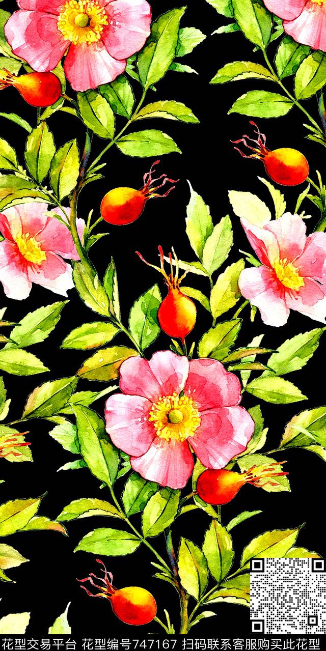 数码花卉类大花花卉数码印花华亿平台下载（图片编号: 747167） - 瓦栏（Walan）