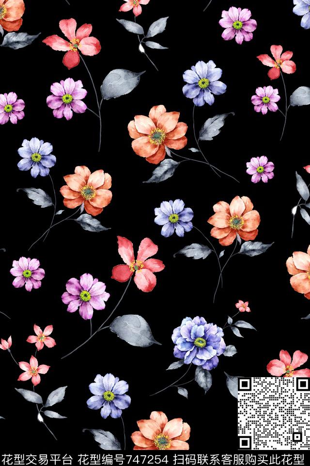 小碎花花朵花卉数码印花华亿平台下载（图片编号: 747254） - 瓦栏（Walan）