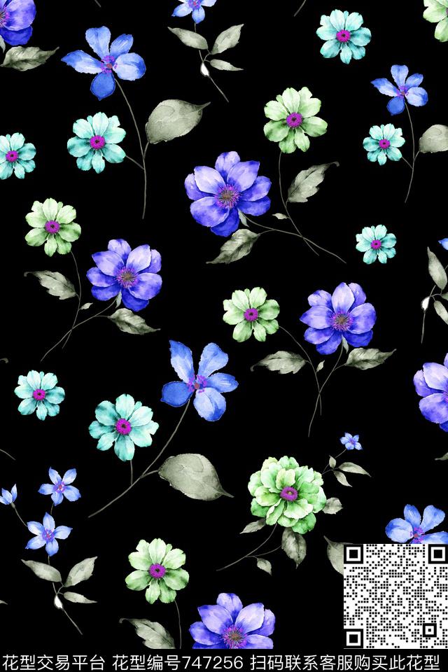 小碎花花朵花卉数码印花华亿平台下载（图片编号: 747256） - 瓦栏（Walan）