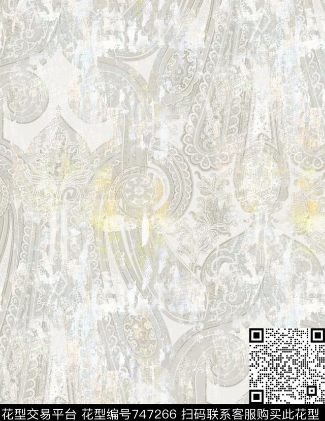 腰果佩斯利火腿花数码印花华亿平台下载（图片编号: 747266） - 瓦栏（Walan）