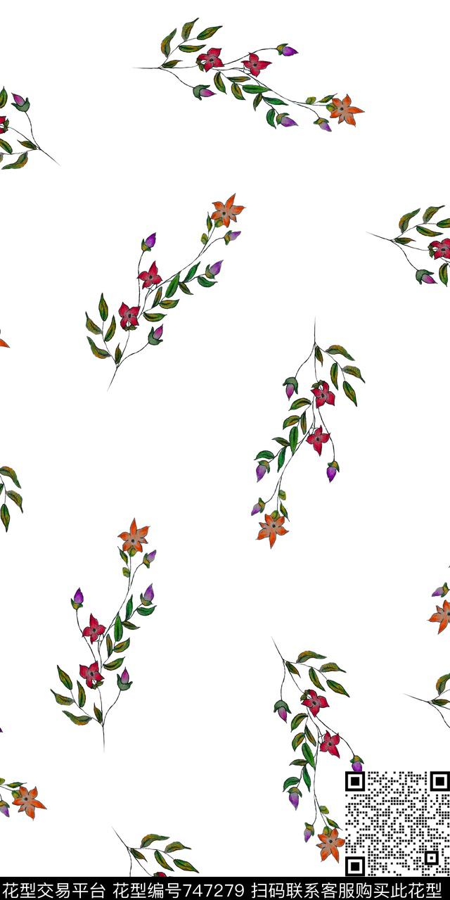 装饰图案花卉传统印花华亿平台下载（图片编号: 747279） - 瓦栏（Walan）