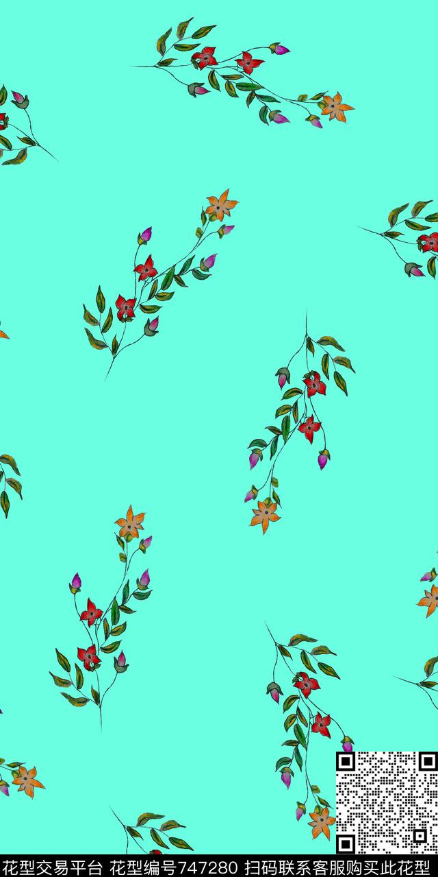装饰图案花卉传统印花华亿平台下载（图片编号: 747280） - 瓦栏（Walan）