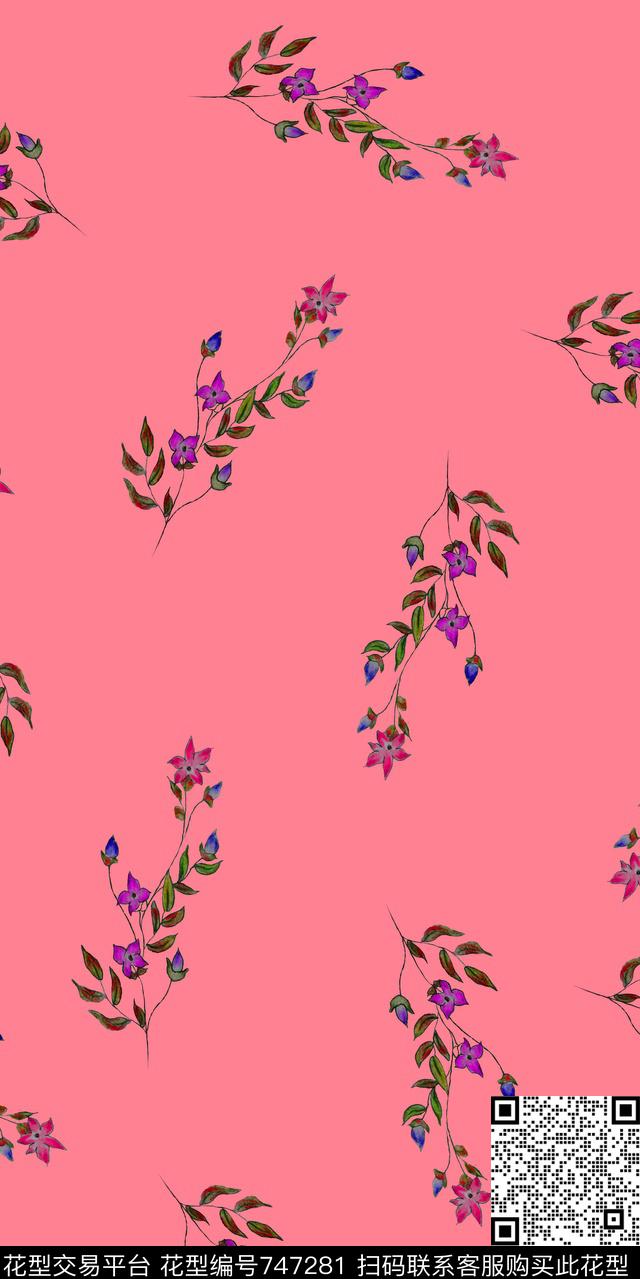 装饰图案花卉传统印花华亿平台下载（图片编号: 747281） - 瓦栏（Walan）