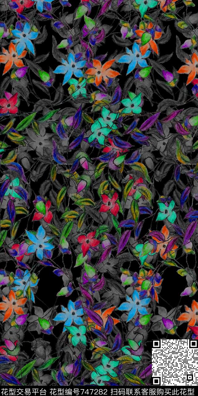 装饰图案花卉传统印花华亿平台下载（图片编号: 747282） - 瓦栏（Walan）