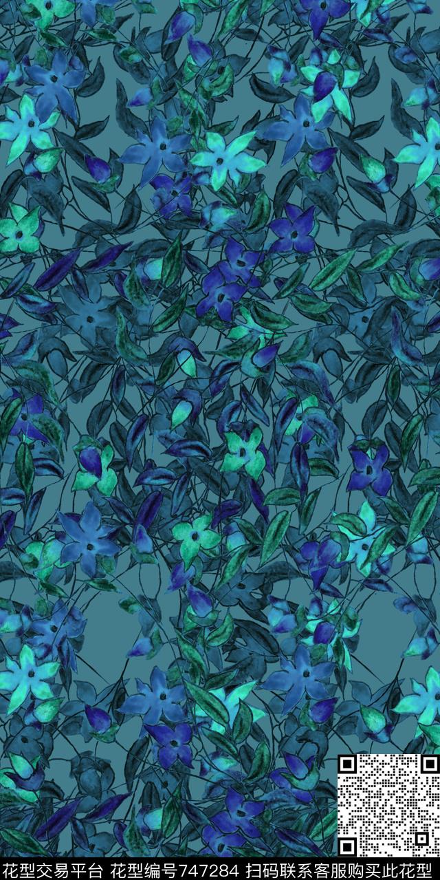装饰图案花卉传统印花华亿平台下载（图片编号: 747284） - 瓦栏（Walan）