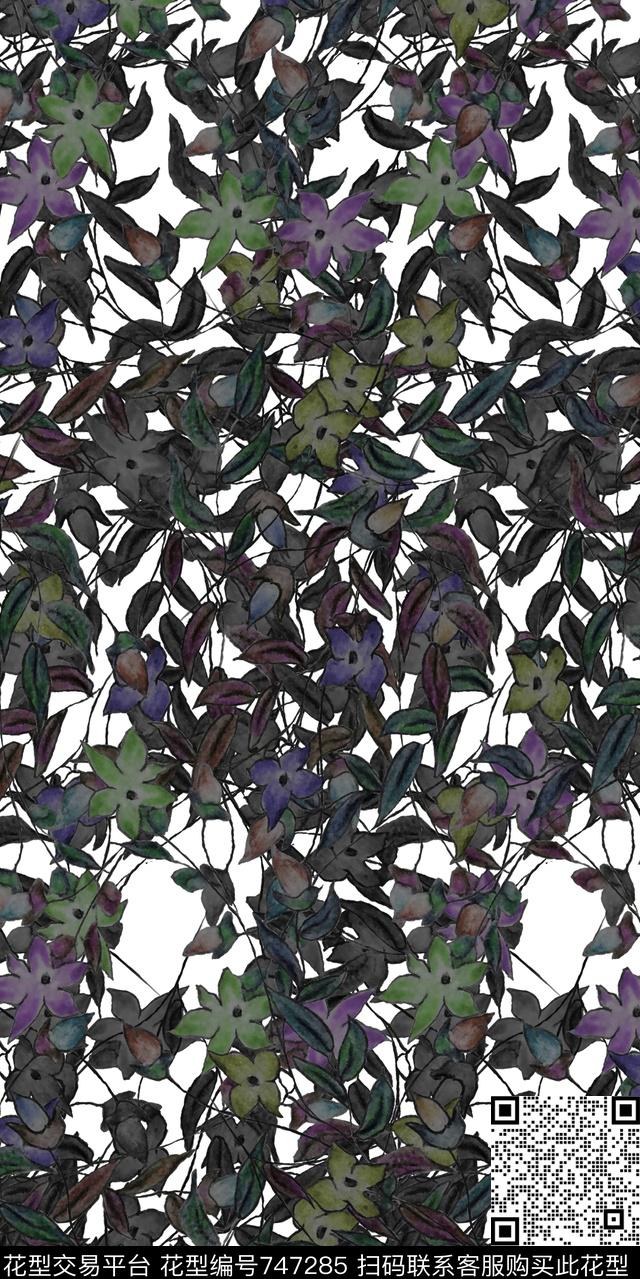 装饰图案花卉传统印花华亿平台下载（图片编号: 747285） - 瓦栏（Walan）