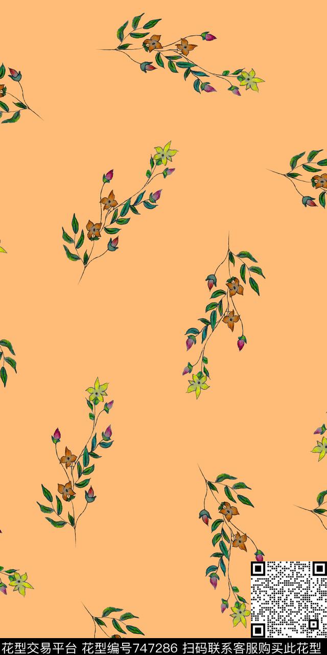 装饰图案花卉传统印花华亿平台下载（图片编号: 747286） - 瓦栏（Walan）