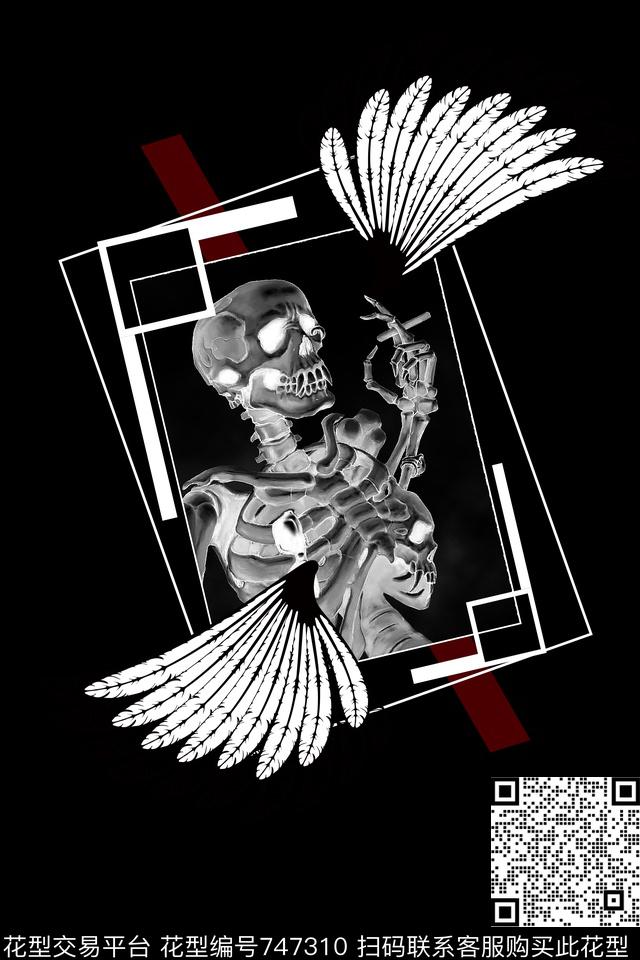 黑白几何抽象数码印花华亿平台下载（图片编号: 747310） - 瓦栏（Walan）