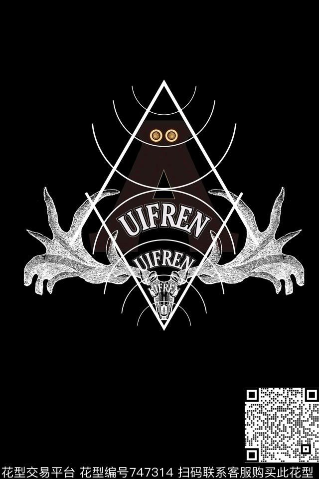 黑白几何定位数码印花华亿平台下载（图片编号: 747314） - 瓦栏（Walan）