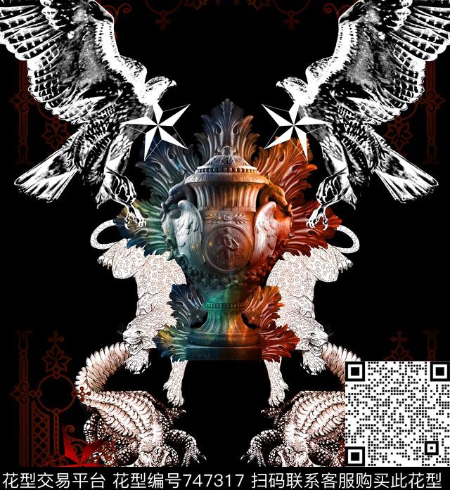 老鹰豹子鳄鱼数码印花华亿平台下载（图片编号: 747317） - 瓦栏（Walan）