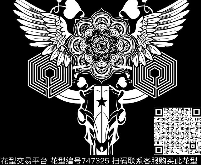 五角星曼陀罗不规则几何数码印花华亿平台下载（图片编号: 747325） - 瓦栏（Walan）