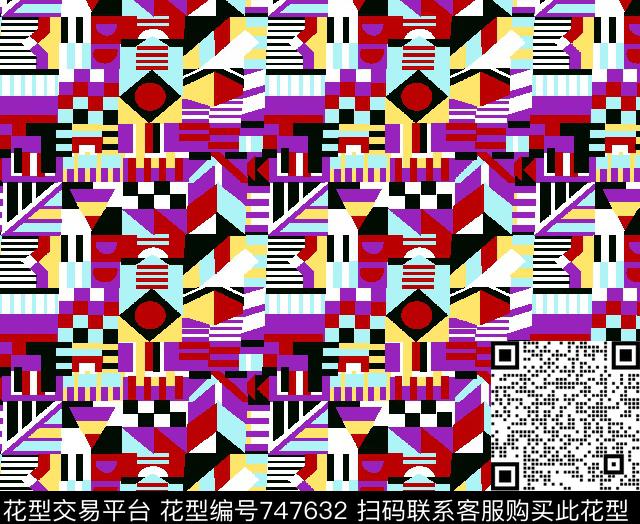 丝巾面料床品传统印花华亿平台下载（图片编号: 747632） - 瓦栏（Walan）