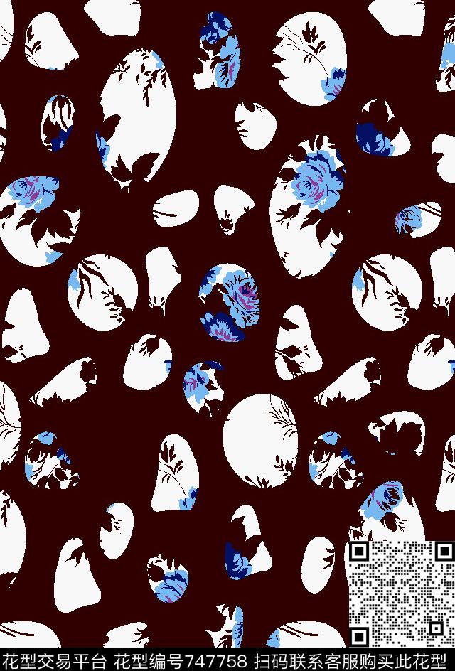 花卉抽象时尚卫衣传统印花华亿平台下载（图片编号: 747758） - 瓦栏（Walan）