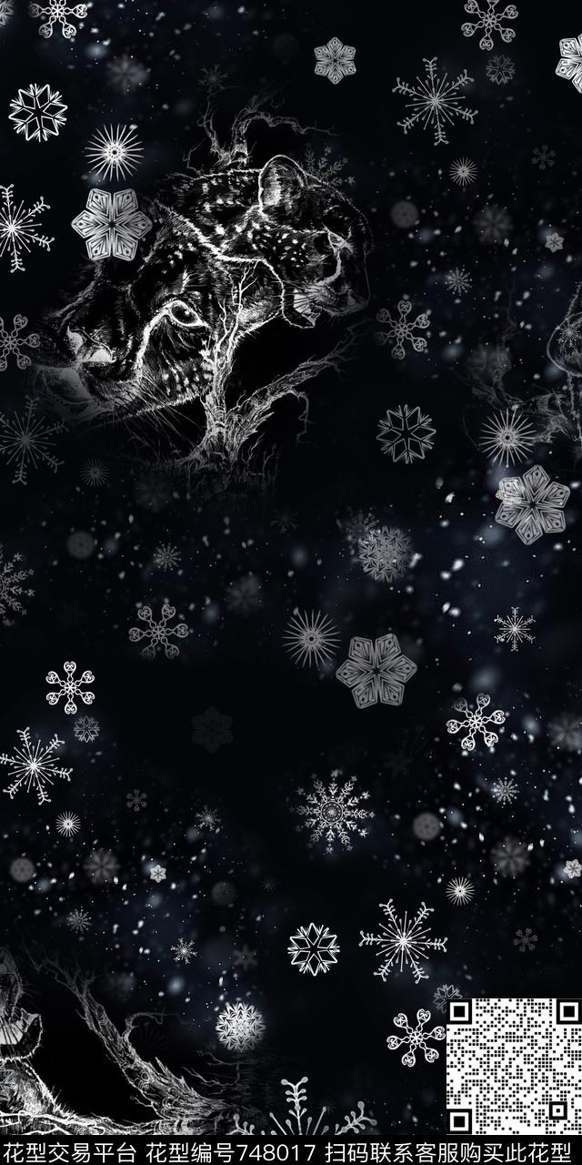 豹雪花豹子数码印花华亿平台下载（图片编号: 748017） - 瓦栏（Walan）