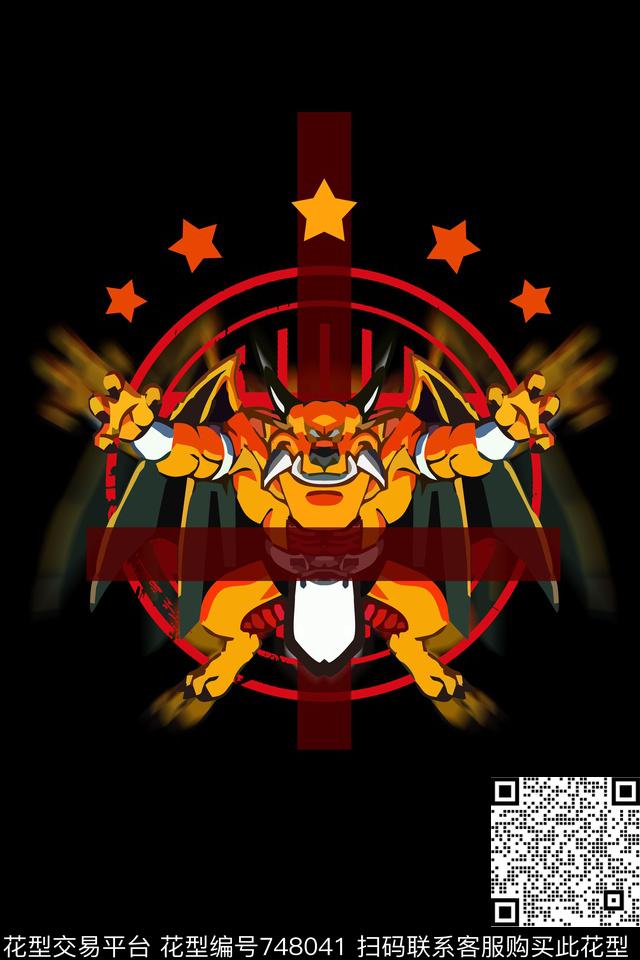 卡通几何动物数码印花华亿平台下载（图片编号: 748041） - 瓦栏（Walan）