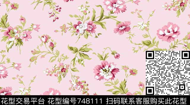 花卉乱花小碎花传统印花华亿平台下载（图片编号: 748111） - 瓦栏（Walan）