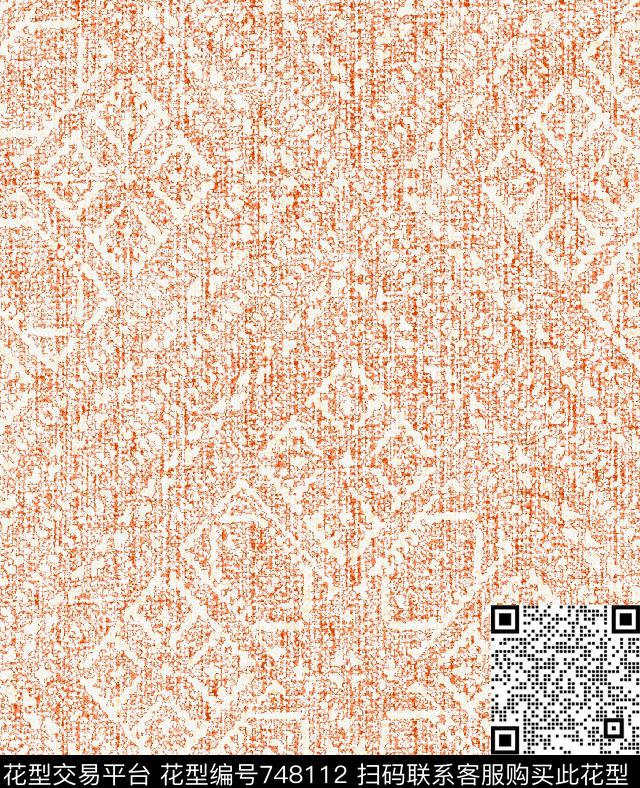 云纹部落民族风传统印花华亿平台下载（图片编号: 748112） - 瓦栏（Walan）