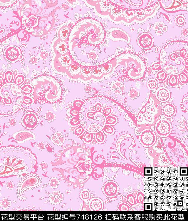 腰果佩斯利火腿花传统印花华亿平台下载（图片编号: 748126） - 瓦栏（Walan）