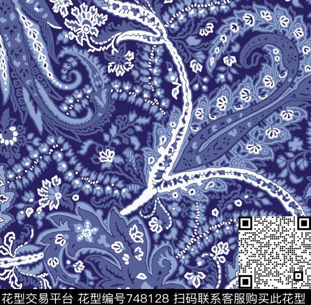 腰果佩斯利火腿花传统印花华亿平台下载（图片编号: 748128） - 瓦栏（Walan）