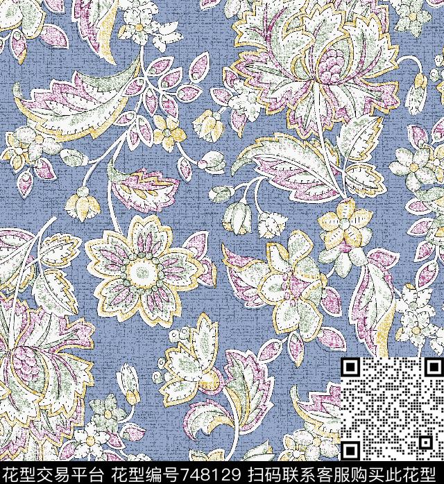 腰果佩斯利火腿花传统印花华亿平台下载（图片编号: 748129） - 瓦栏（Walan）