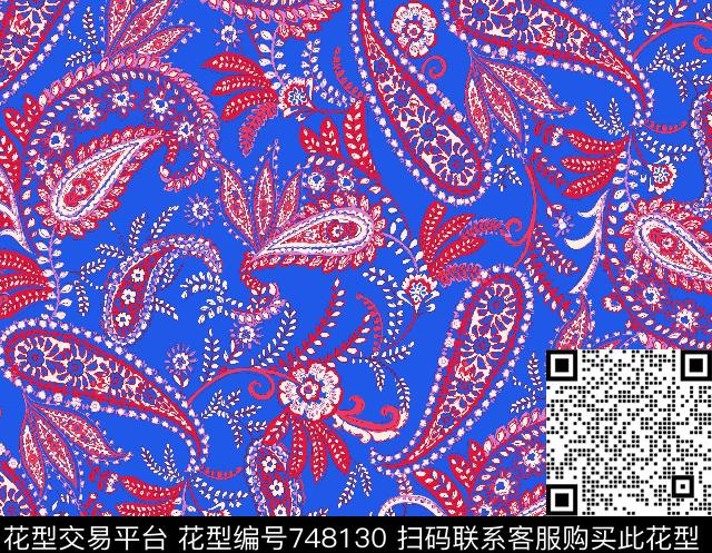 腰果佩斯利火腿花传统印花华亿平台下载（图片编号: 748130） - 瓦栏（Walan）