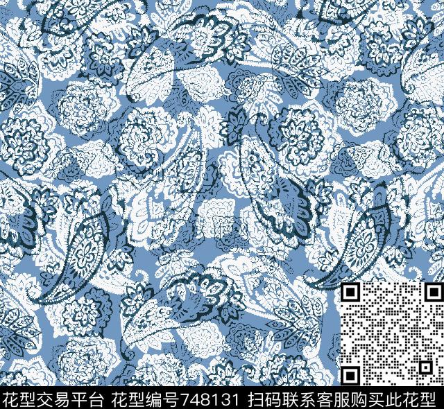 腰果佩斯利火腿花传统印花华亿平台下载（图片编号: 748131） - 瓦栏（Walan）