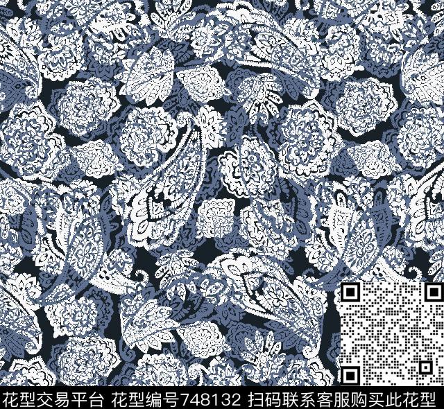 腰果佩斯利火腿花传统印花华亿平台下载（图片编号: 748132） - 瓦栏（Walan）