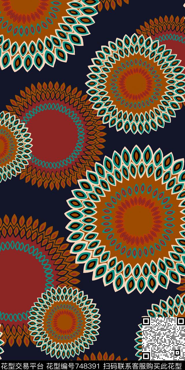 民族风时尚花纹传统印花华亿平台下载（图片编号: 748391） - 瓦栏（Walan）