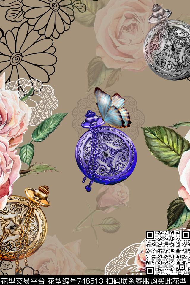 花朵花卉数码印花华亿平台下载（图片编号: 748513） - 瓦栏（Walan）