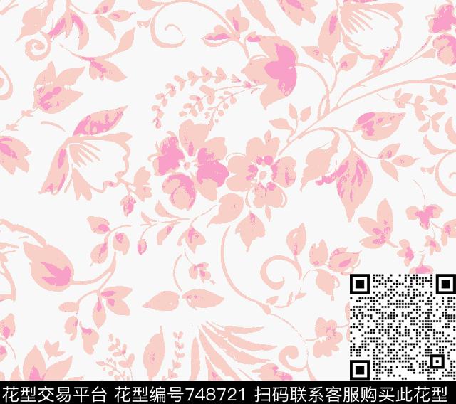 花卉小碎花乱花传统印花华亿平台下载（图片编号: 748721） - 瓦栏（Walan）