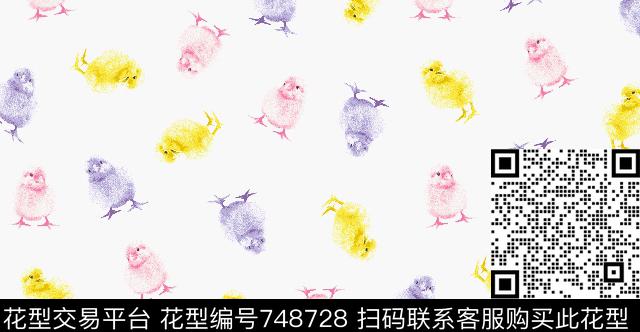 小鸡沙点花趣味传统印花华亿平台下载（图片编号: 748728） - 瓦栏（Walan）