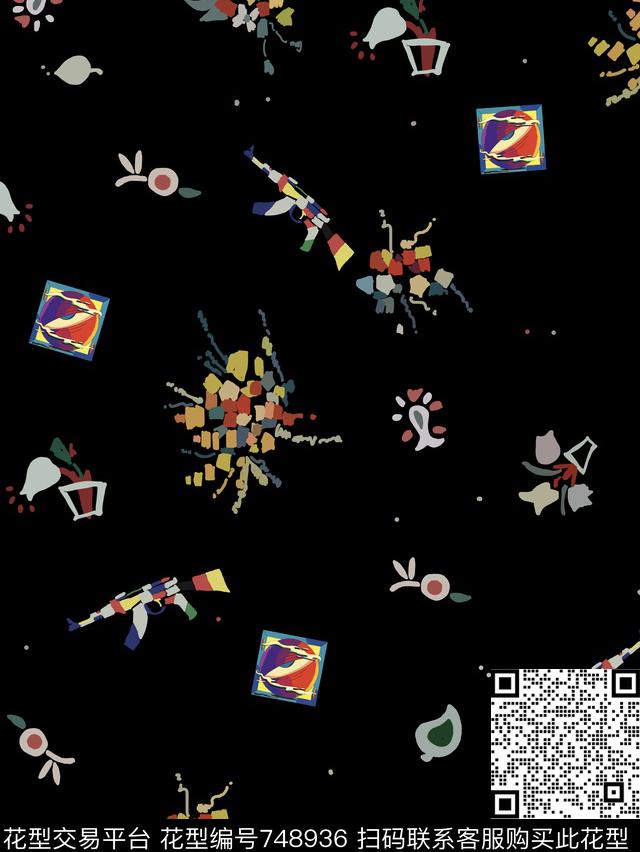 山水风景国画传统印花华亿平台下载（图片编号: 748936） - 瓦栏（Walan）