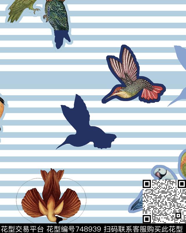 鸟动物花鸟数码印花华亿平台下载（图片编号: 748939） - 瓦栏（Walan）