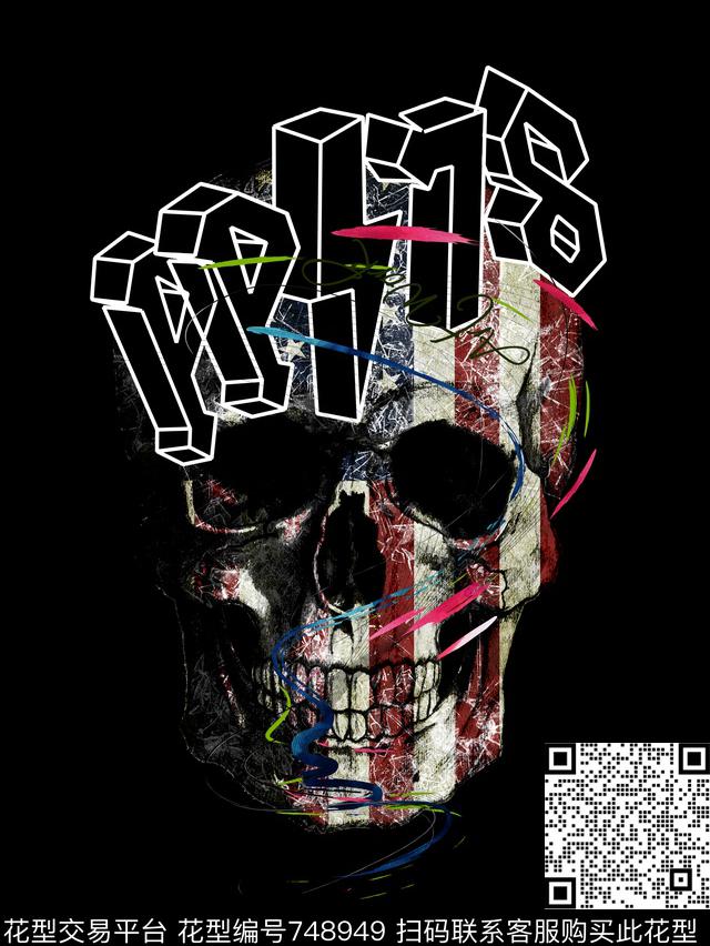 大牌潮牌抽象数码印花华亿平台下载（图片编号: 748949） - 瓦栏（Walan）