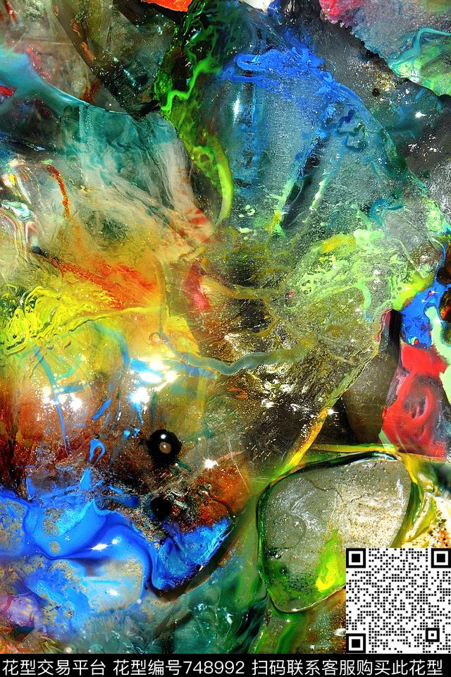 冰块肌理水彩数码印花华亿平台下载（图片编号: 748992） - 瓦栏（Walan）