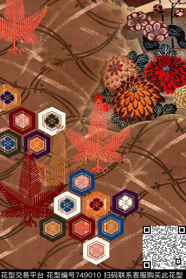 民族风条纹几何数码印花华亿平台下载（图片编号: 749010） - 瓦栏（Walan）