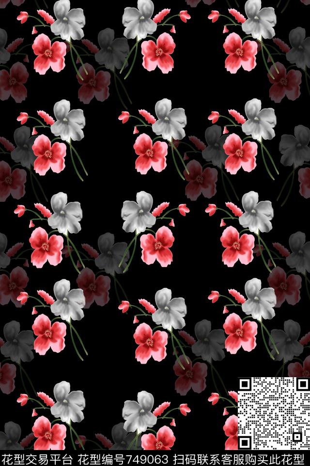 花朵花卉数码印花华亿平台下载（图片编号: 749063） - 瓦栏（Walan）