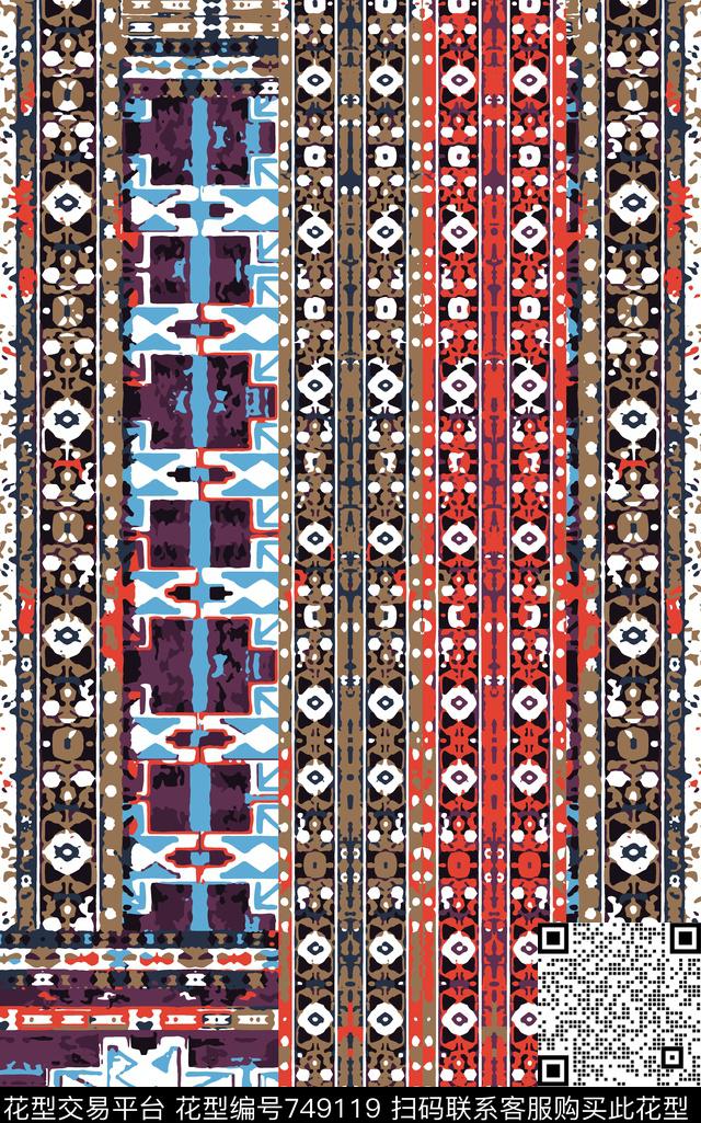 民族风波西米亚几何传统印花华亿平台下载（图片编号: 749119） - 瓦栏（Walan）