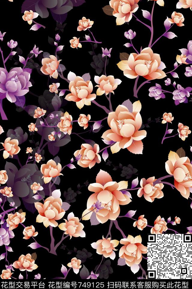 小碎花花朵花卉数码印花华亿平台下载（图片编号: 749125） - 瓦栏（Walan）