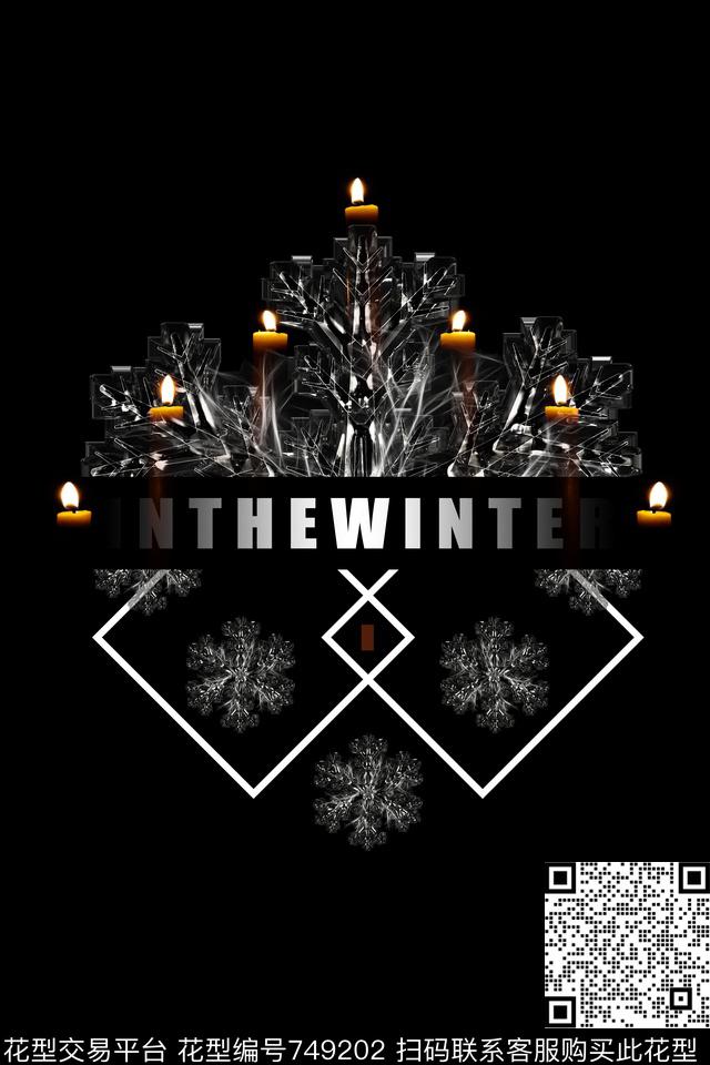 黑白几何英文数码印花华亿平台下载（图片编号: 749202） - 瓦栏（Walan）