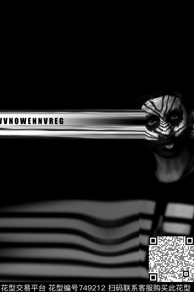 黑白英文人物数码印花华亿平台下载（图片编号: 749212） - 瓦栏（Walan）