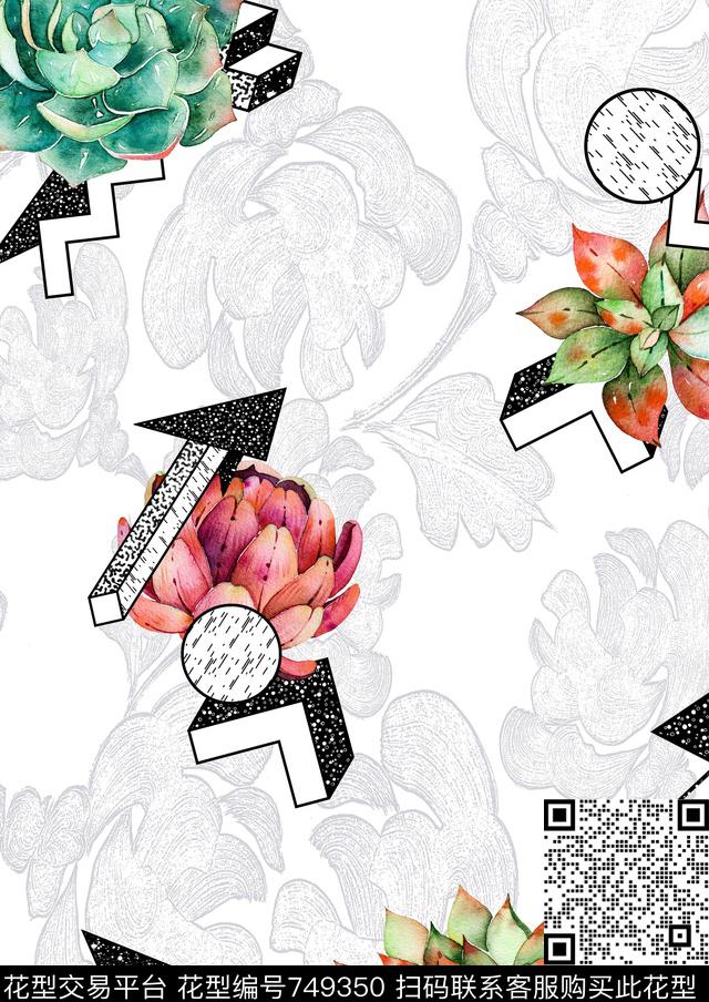 圆点碎点黑白花数码印花华亿平台下载（图片编号: 749350） - 瓦栏（Walan）