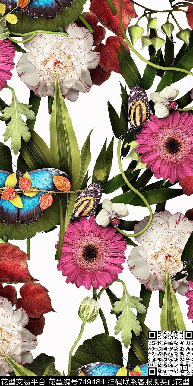 数码花卉类乱花花卉数码印花华亿平台下载（图片编号: 749484） - 瓦栏（Walan）