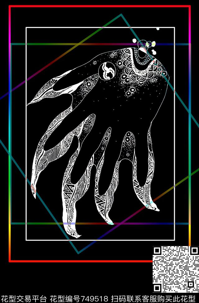 装饰画原创手绘图案T恤卫衣图案数码印花华亿平台下载（图片编号: 749518） - 瓦栏（Walan）