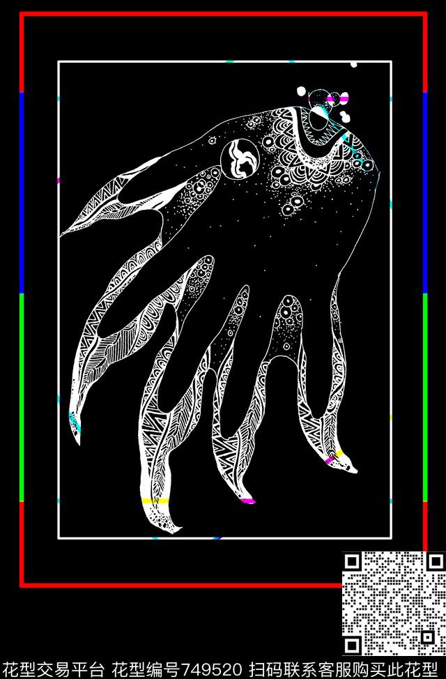 装饰画原创手绘图案T恤卫衣图案数码印花华亿平台下载（图片编号: 749520） - 瓦栏（Walan）