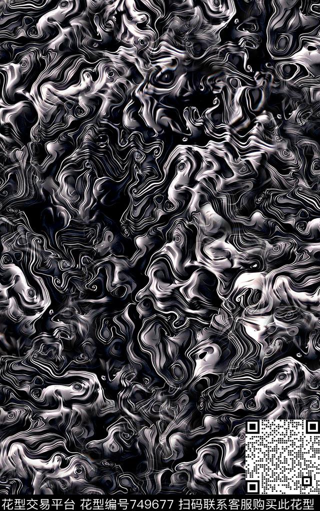 抽象手绘纹理云朵几何数码印花时尚潮流男装夹克外套衬衫棉服印花欧美复古大牌印花数码印花华亿平台下载（图片编号: 749677） - 瓦栏（Walan）