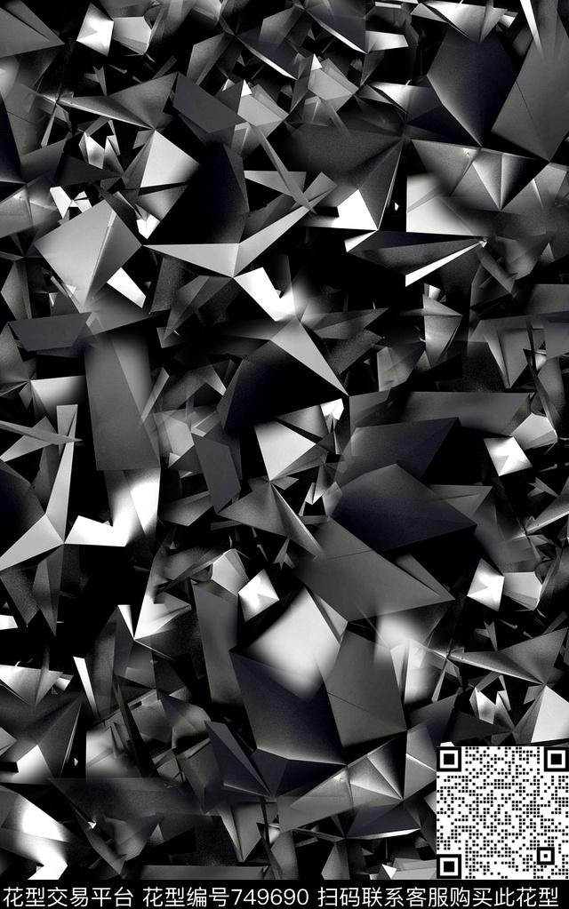 抽象几何金属数码印花时尚潮流男装夹克外套衬衫棉服印花欧美复古大牌印花数码印花华亿平台下载（图片编号: 749690） - 瓦栏（Walan）